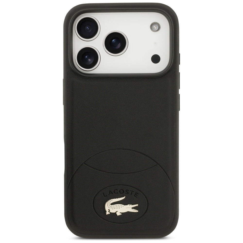 Lacoste iPhone 17 Pro - Bliss MagSafe - Σκληρή Θήκη με Πλαίσιο Σιλικόνης και Επένδυση Οικολογικού Δέρματος - Black