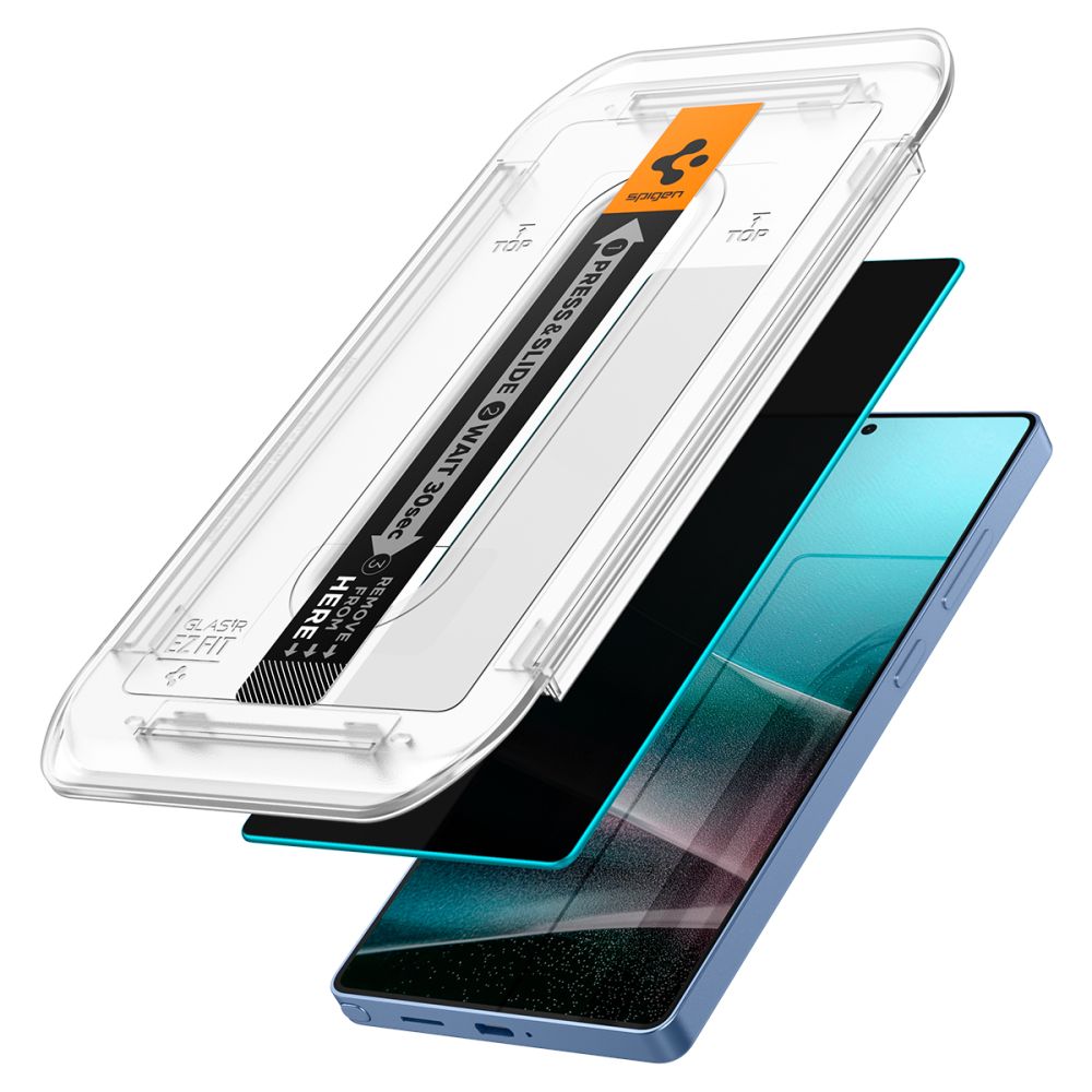 Spigen Samsung Galaxy S25 Ultra Glas.TR Privacy EZ Fit 2.5D 9H Αντιχαρακτικό Γυαλί Οθόνης - 2 Τεμάχια - Clear / Black - AGL09335