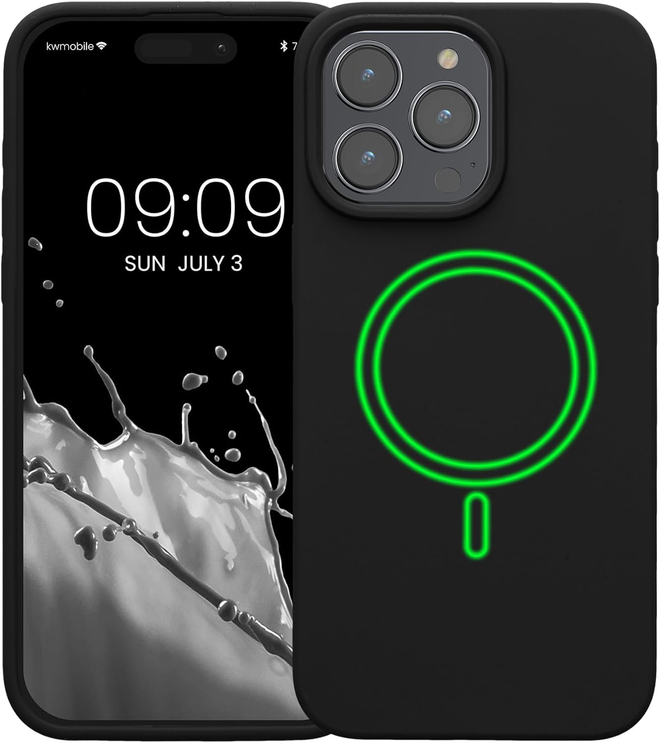 KW iPhone 15 Pro Max Θήκη Σιλικόνης Rubber TPU με MagSafe - Black