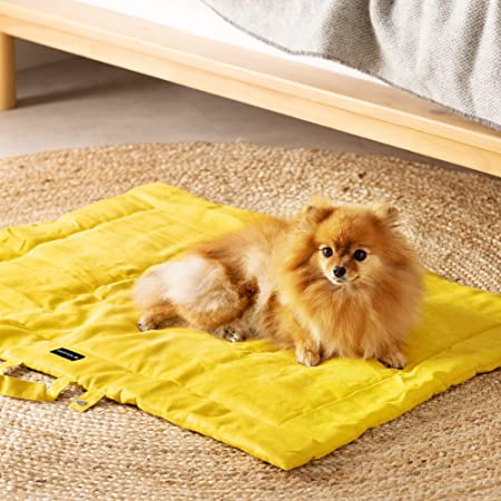 Navaris Φορητό Κρεβάτι για Κατοικίδια - 86.5 x 65 x 1 cm - Yellow - 55579.06