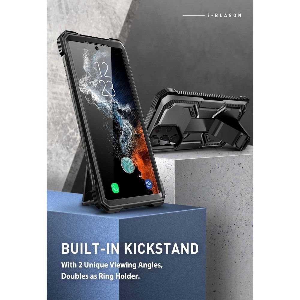 Supcase Samsung Galaxy S23 Ultra Armorbox 2 Σκληρή Θήκη με Προστασία Οθόνης και Stand - Black