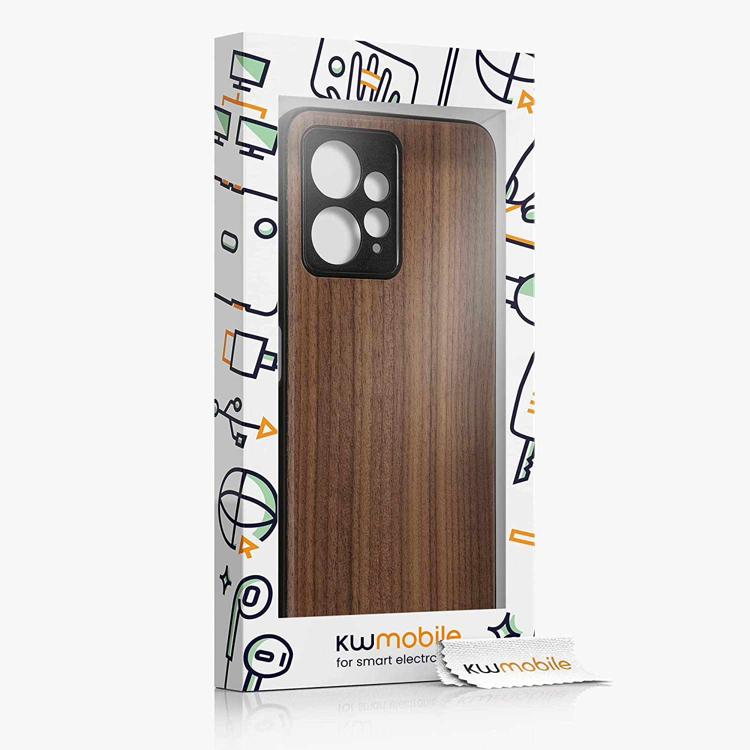 KW Xiaomi Redmi Note 12 4G Θήκη από Φυσικό Ξύλο - Dark Brown - 61178.18