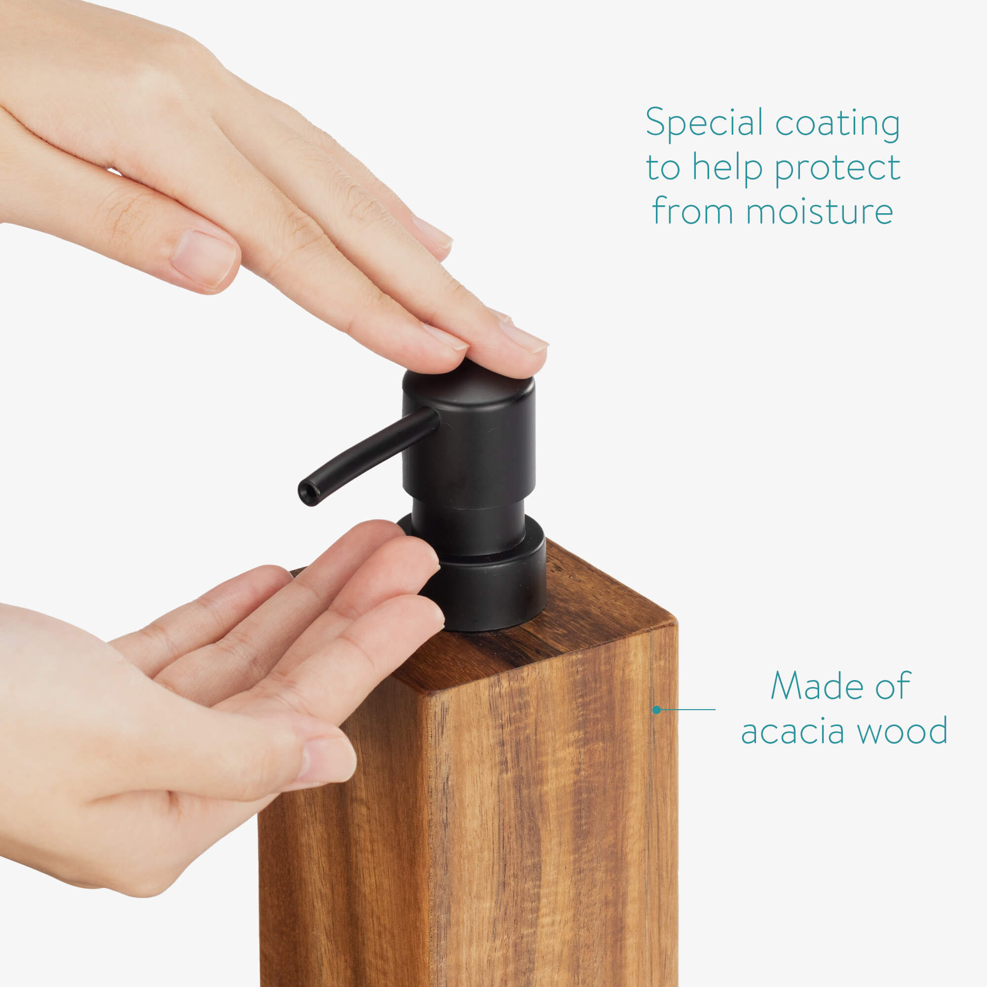 Navaris Ξύλινο Αξεσουάρ Μπάνιου Σετ 3 τεμαχίων από Ακακία - Brown / Black - 55780.01