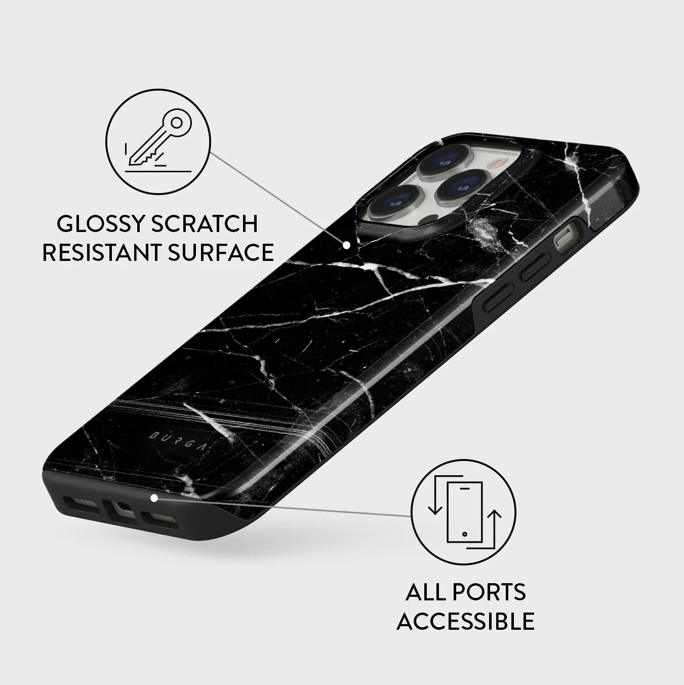 Burga iPhone 14 Pro Fashion Tough Σκληρή Θήκη - Noir Origin