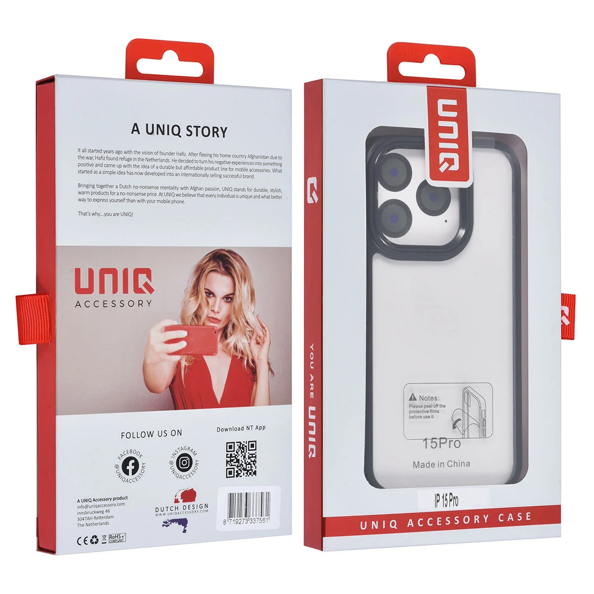 Tuniq iPhone 15 Pro - Σκληρή Θήκη με Πλαίσιο Σιλικόνης - Μαύρο / Διάφανο