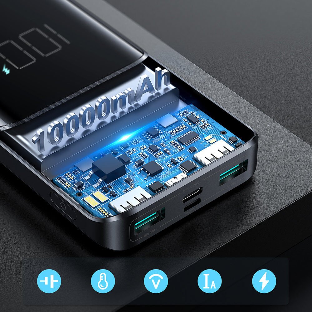 Joyroom JR - T013 15W Power Bank 10000mAh με 2 Θύρες USB και 1 Θύρα Type - C - Black