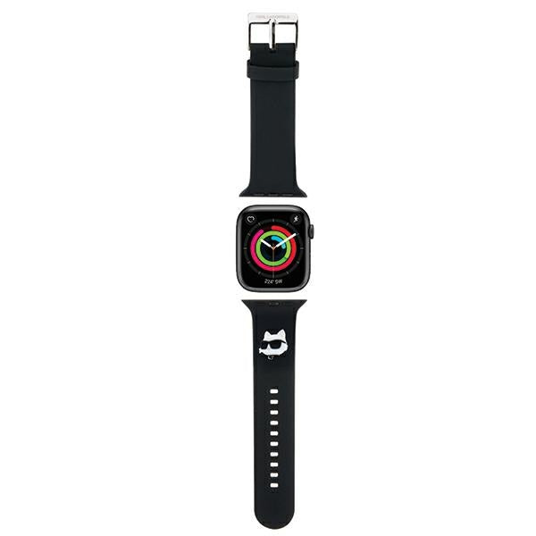 Karl Lagerfeld Λουράκι Apple Watch 2 / 3 / 4 / 5 / 6 / 7 / 8 / 9 / SE / ULTRA 1 / ULTRA 2 - 42 / 44 / 45 / 49 mm 3D Rubber Choupette Head Λουράκι Σιλικόνης - Black - KLAWLSLCNK