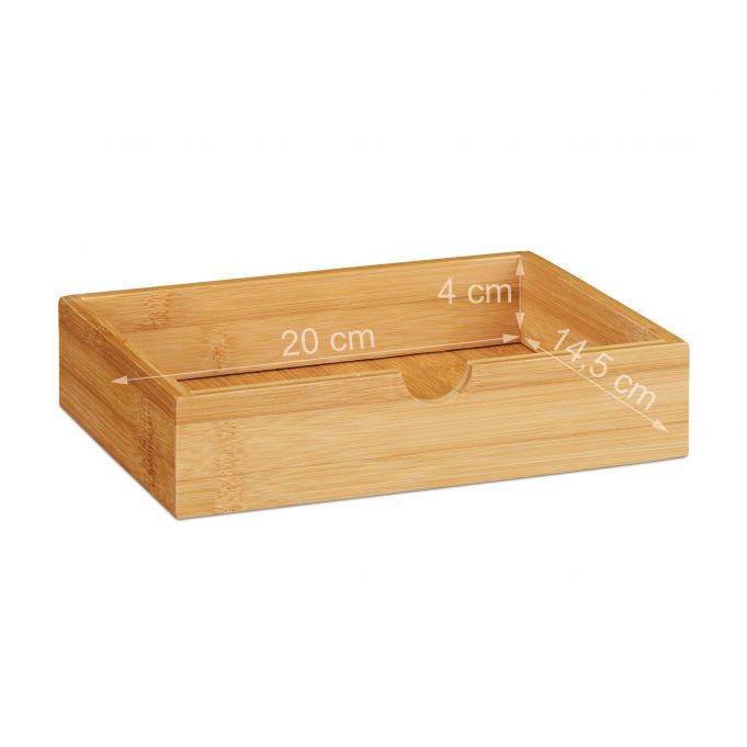 Relaxdays Ξύλινη Βάση Στήριξης Οθόνης με 2 Συρτάρια - Natural - 4052025246051