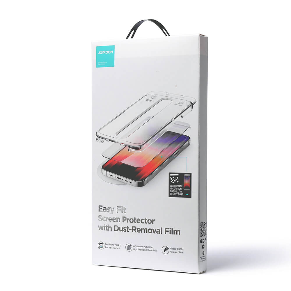 Joyroom iPhone 14 Pro Max Easy Fit Full Screen Tempered Glass Αντιχαρακτικό Γυαλί Οθόνης 9H - Διάφανο - JR-DH12