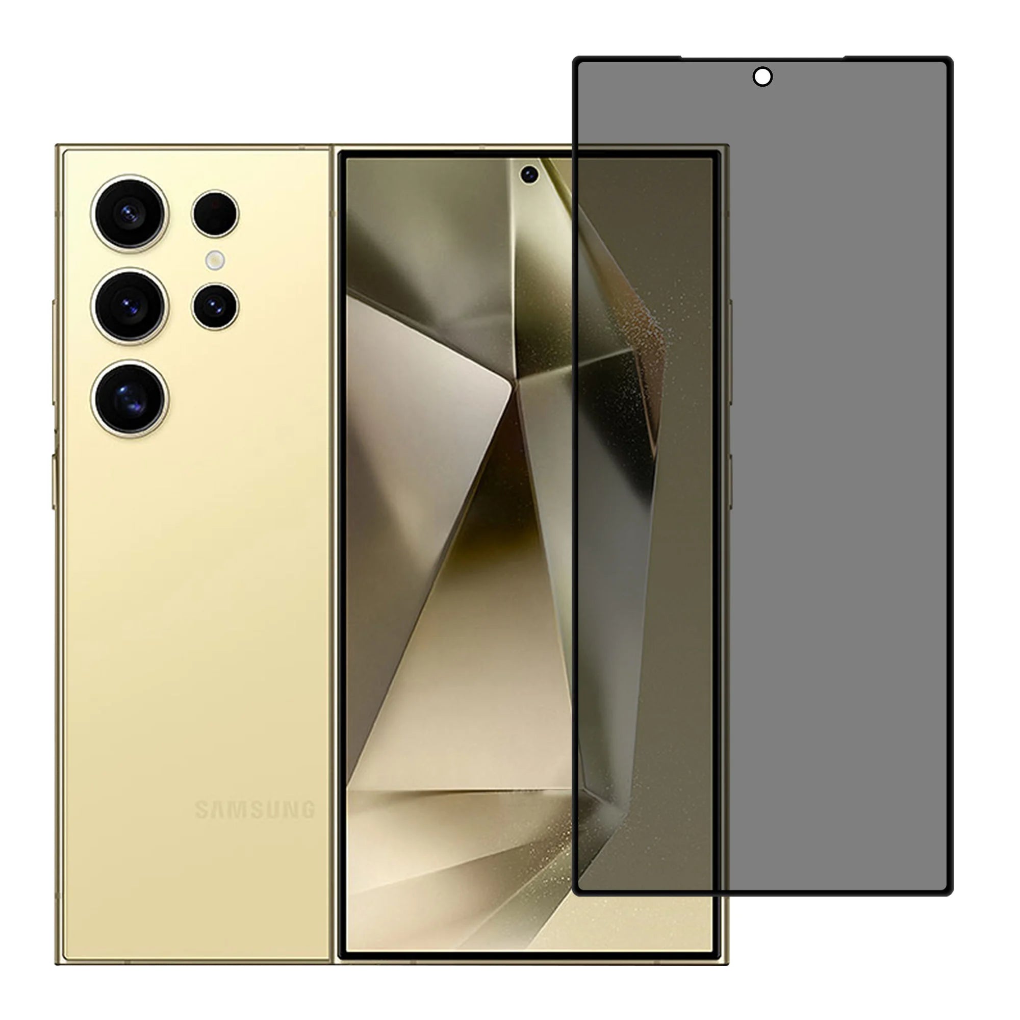 Tuniq Samsung Galaxy S24 Ultra - Privacy Προστασία Οθόνης - Full Screen Αντιχαρακτικό Γυαλί Tempered Glass - Μαύρο