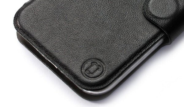 Mobiwear iPhone 12 Pro Θήκη Βιβλίο Slim Flip από Γνήσιο Δέρμα - Μαύρη - L_BLS