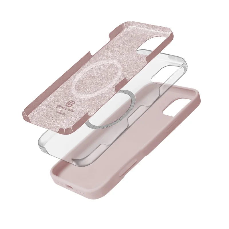 Crong iPhone 16 Pro Color Cover Magnetic - Θήκη Σιλικόνης με MagSafe - Sandy Pink