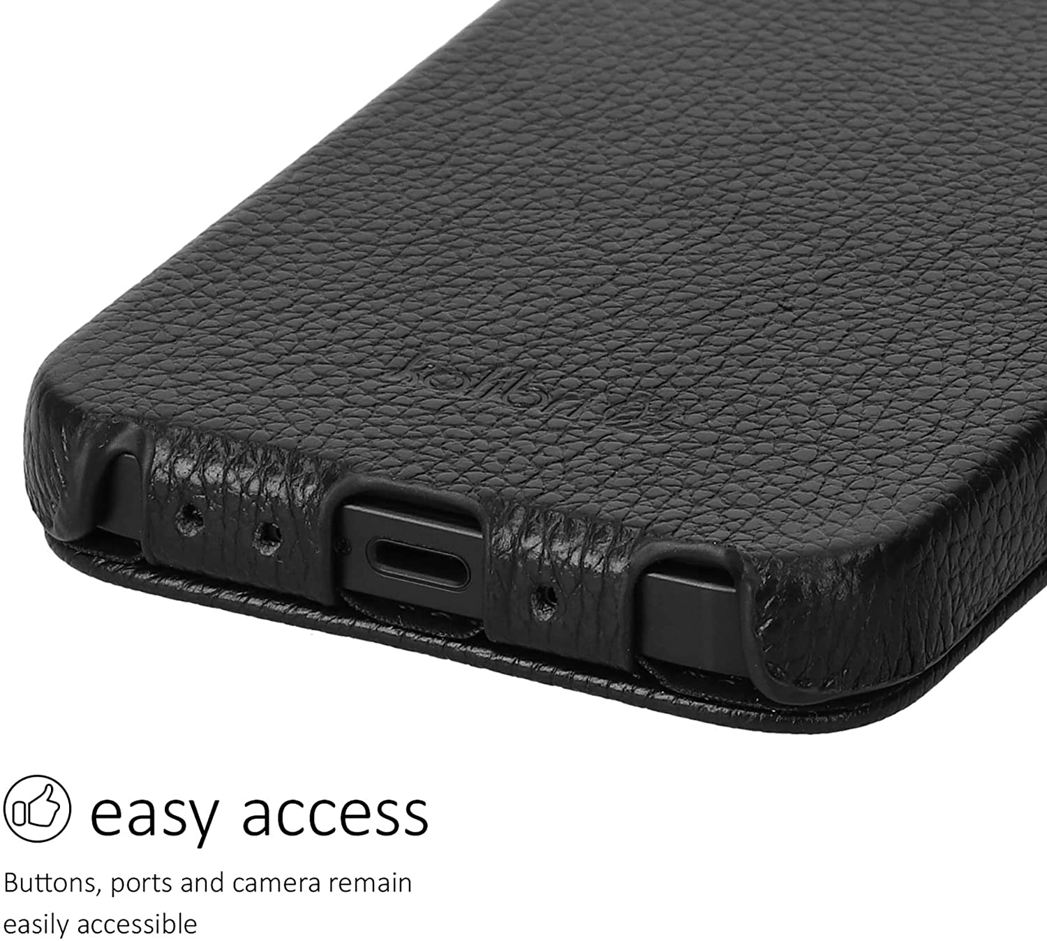 Kalibri iPhone 13 Θήκη Flip από Γνήσιο Δέρμα - Black - 56410.01