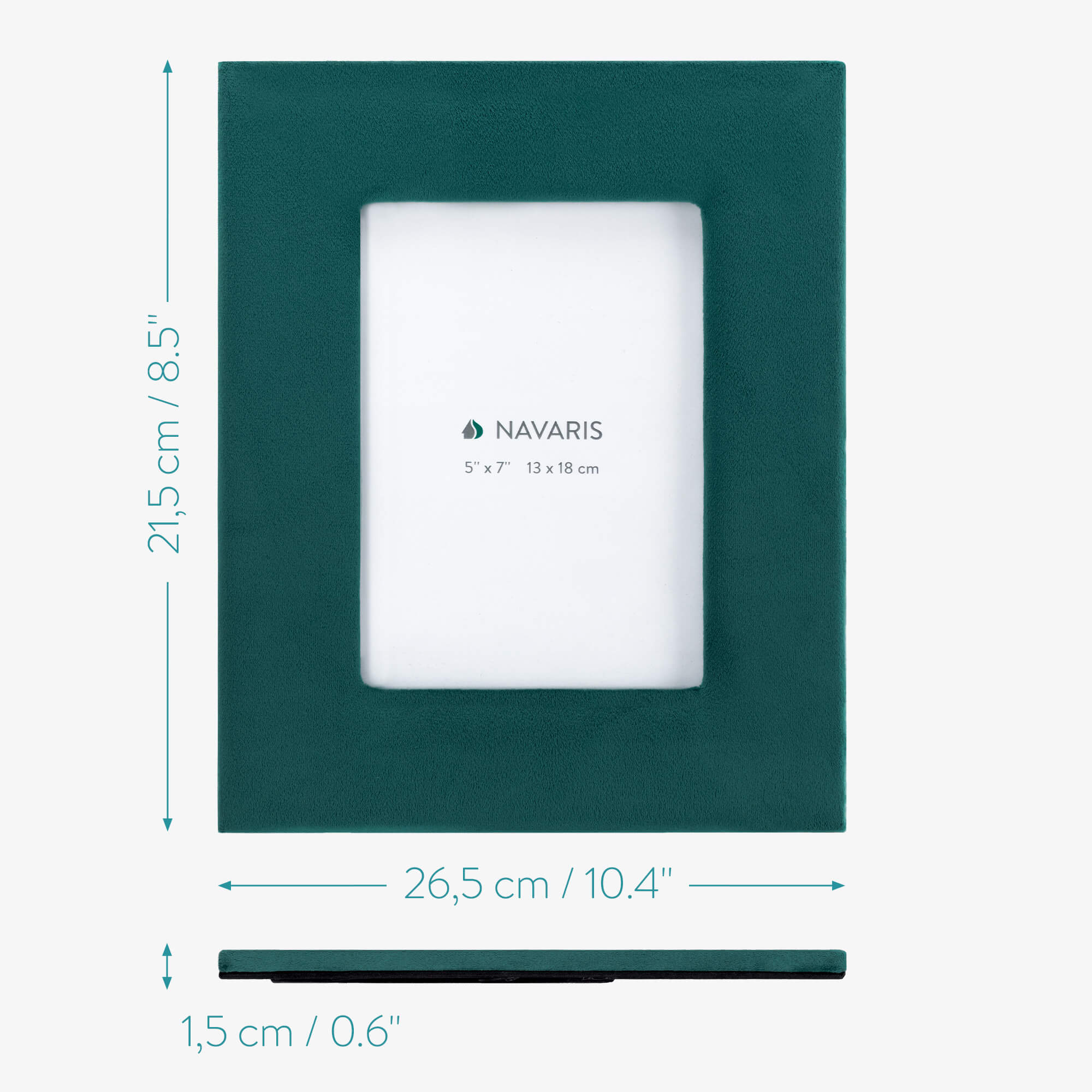 Navaris Κορνίζα από Βελούδο για Φωτογραφία 18 x 13 cm - Dark Green - 55550.80
