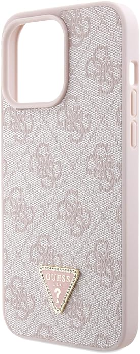 Guess iPhone 15 Pro Max - Crossbody 4G Metal Logo Θήκη με Επένδυση Συνθετικού Δέρματος και Λουράκι - Pink - GUHCP15XP4TDSCPP