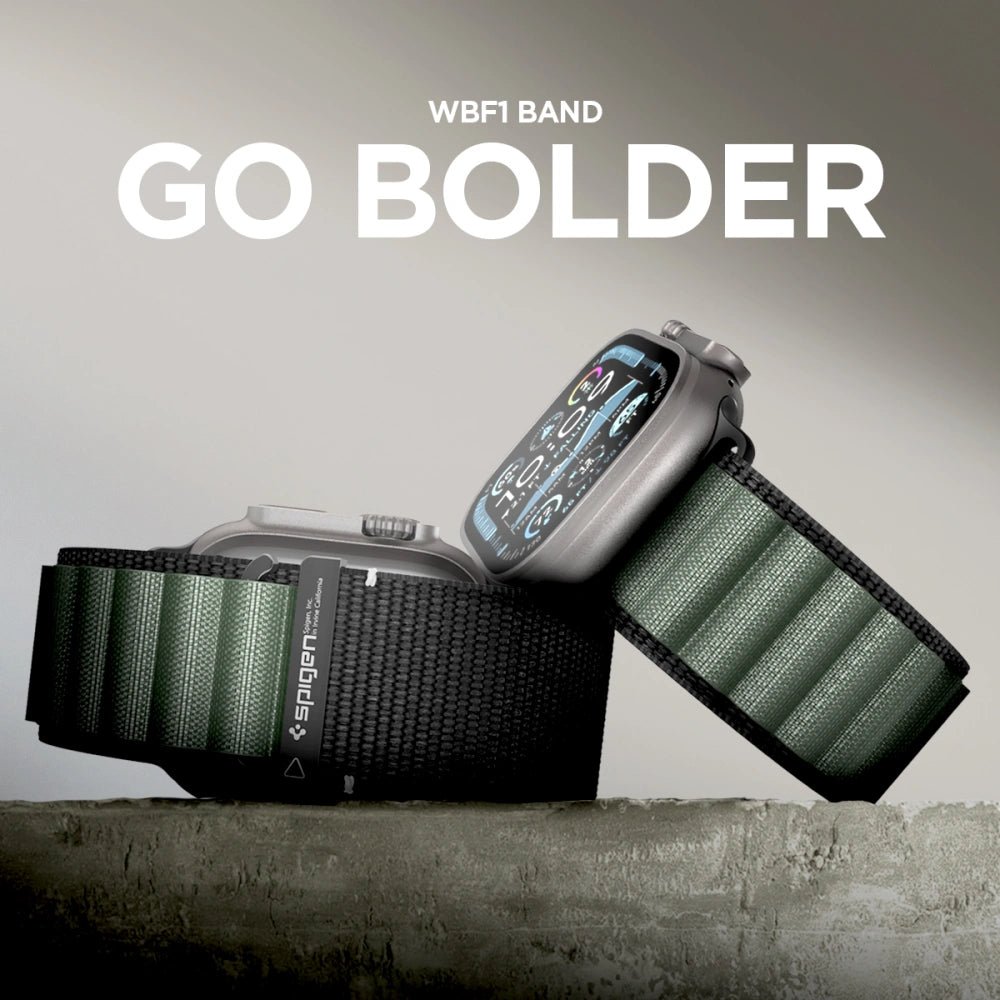 Spigen Λουράκι Apple Watch 8/9/10/11 - SE (1/2/3) - Ultra (1/2/3) – 44/45/46/49mm - WBF1 - Black / Green