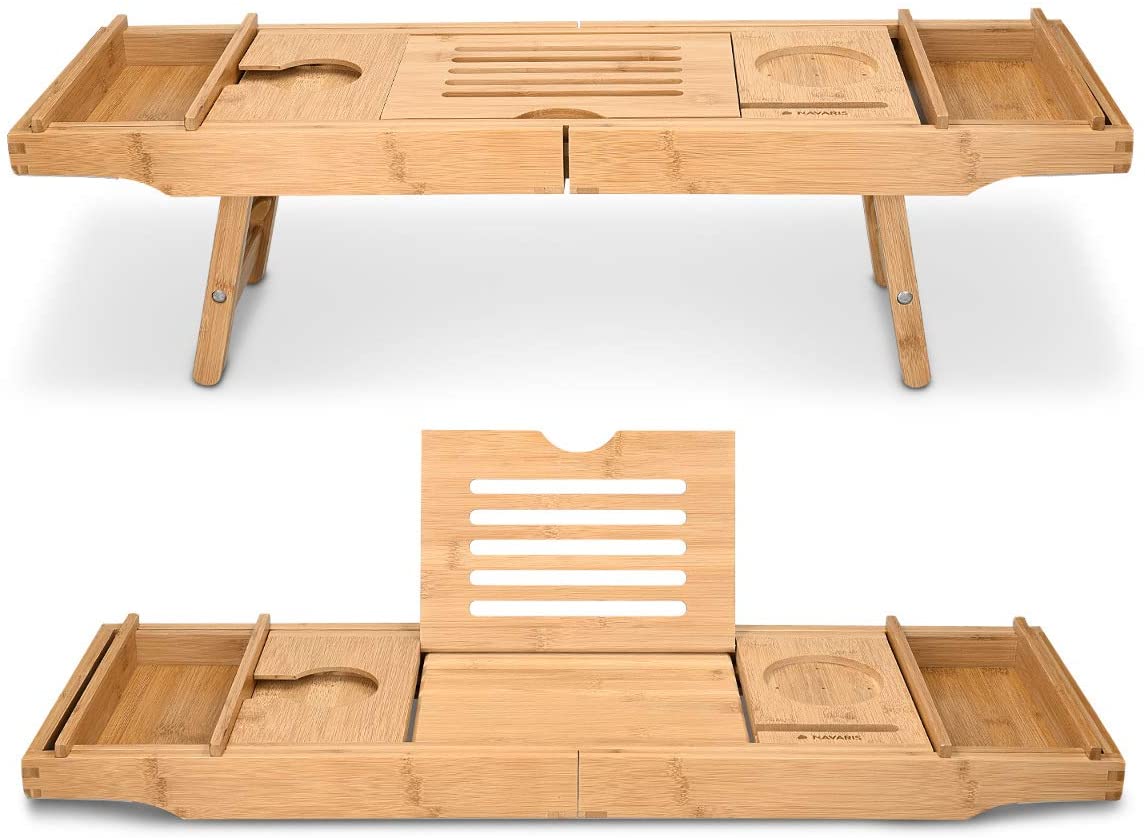 Navaris Wooden Bath Tray Rack Ξύλινη Βάση για τη Μπανιέρα - Brown - 47685.02