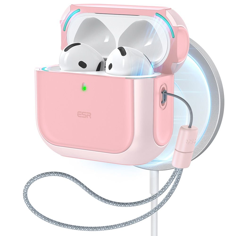ESR AirPods 4 Θήκη από Σκληρό Πλαστικό και Σιλικόνη με MagSafe - Orbit Halolock - Pink