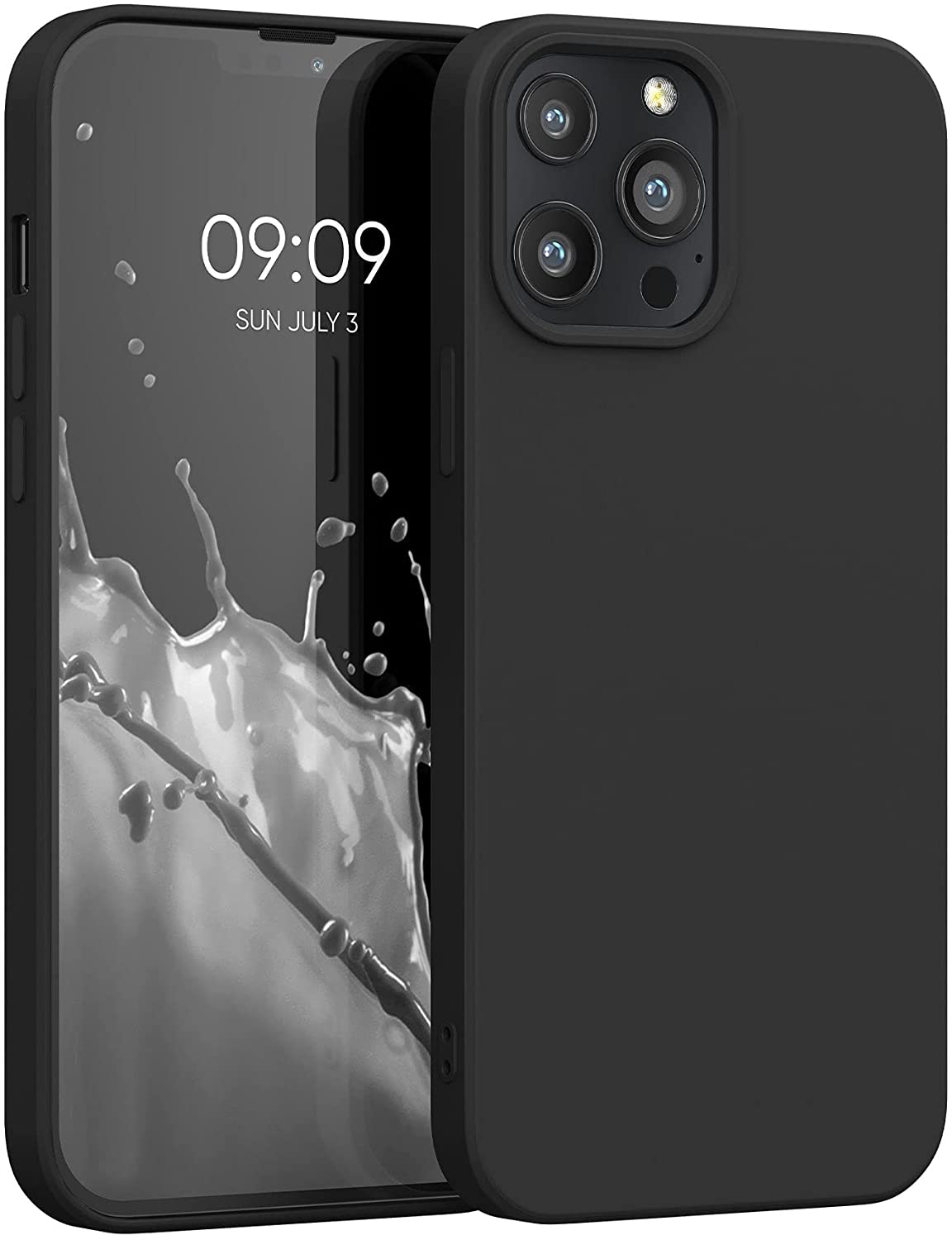 KW iPhone 13 Pro Max Θήκη Σιλικόνης Rubberized TPU - Black Matte - 55975.47