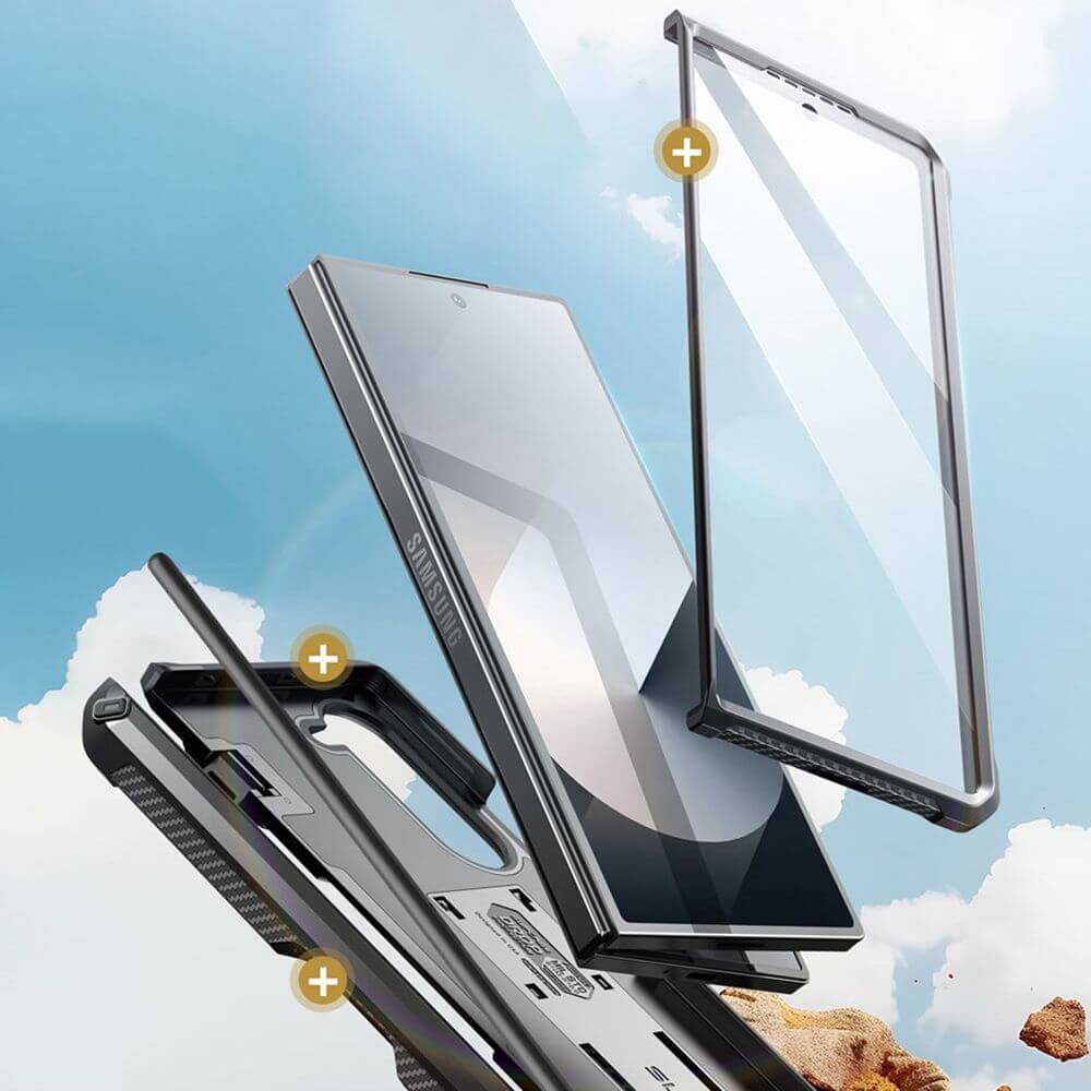 Supcase Samsung Galaxy Z Fold6 Unicorn Beetle Pro Σκληρή Θήκη με Προστασία Οθόνης και Stand - Black