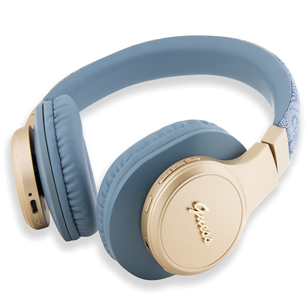 Guess Over-Ear 4G Script - Ασύρματα Bluetooth Ακουστικά - Blue
