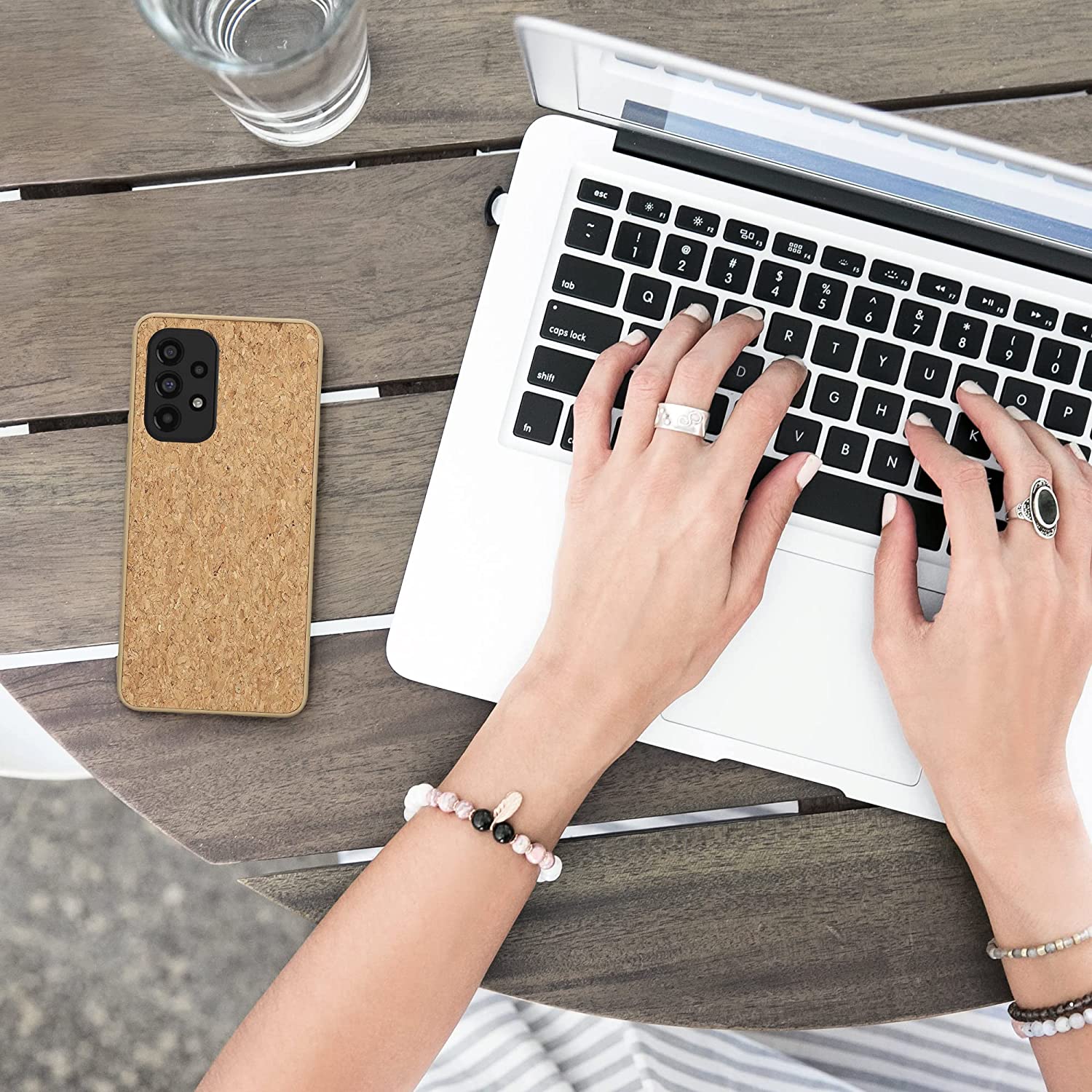 KW Samsung Galaxy A53 5G Σκληρή Θήκη από Φελλό με Πλαίσιο Σιλικόνης - Light Brown - 58218.24