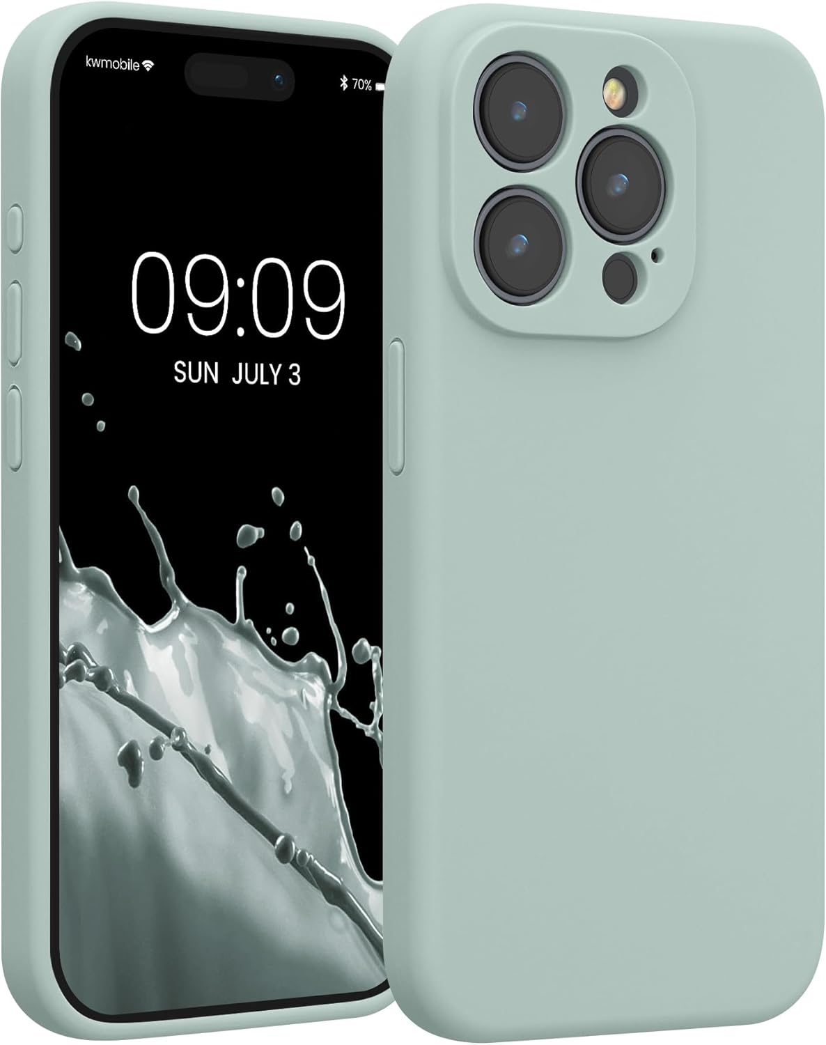 KW iPhone 15 Pro Θήκη Σιλικόνης Rubberized TPU - Cool Mint