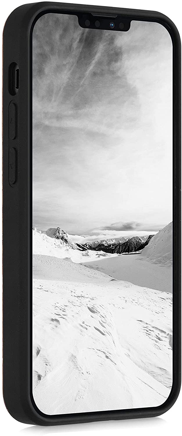 KW iPhone 13 Θήκη από Φυσικό Ξύλο Design Navigational Compass - Dark Brown - 55953.01