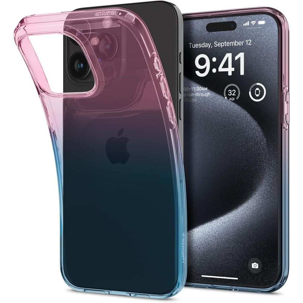 Spigen iPhone 15 Pro Liquid Crystal Θήκη Σιλικόνης - Gradation Pink