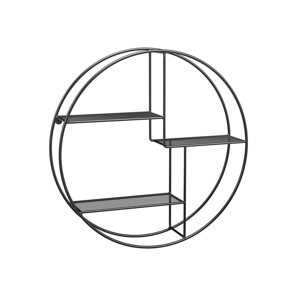 Songmics Στρογγυλό Διακοσμητικό Ράφι Τοίχου - Black - LFS01BK