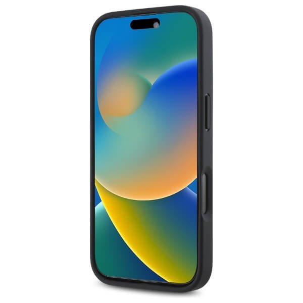 Red Bull iPhone 16 Pro - Carbon Fiber Shiny Logo - MagSafe Σκληρή Θήκη με Πλαίσιο Σιλικόνης - Black - RBHMP16L24CFILSK