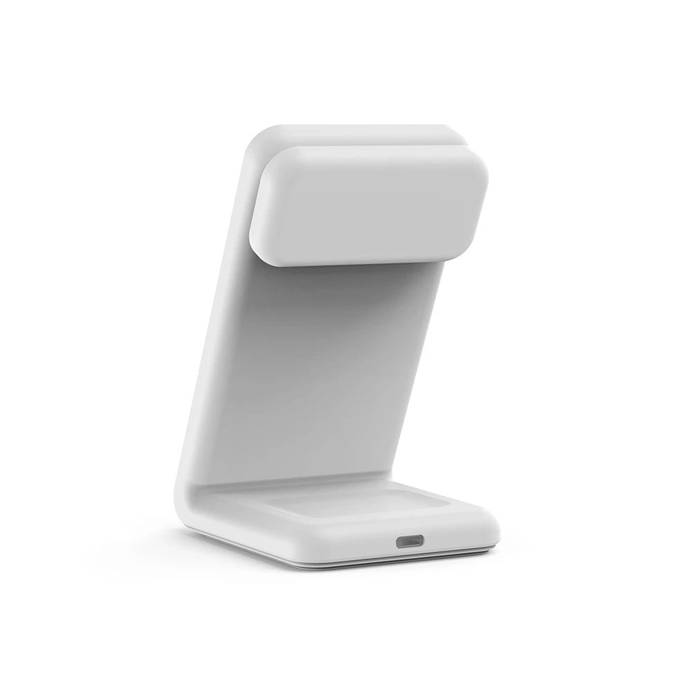 Crong MagSpot Pivot Stand 3 σε 1 Ασύρματος MagSafe Φορτιστής για iPhone - Apple Watch - AirPods - White