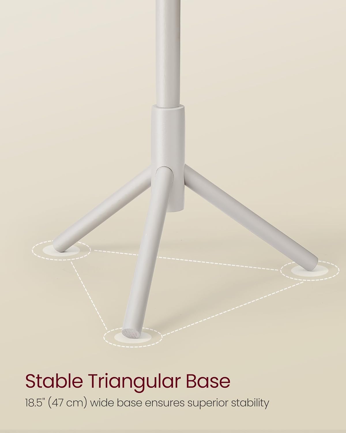 Vasagle Επιδαπέδια Ξύλινη Κρεμάστρα με Ρυθμιζόμενο Ύψος - Cappuccino Beige - RCR004K01