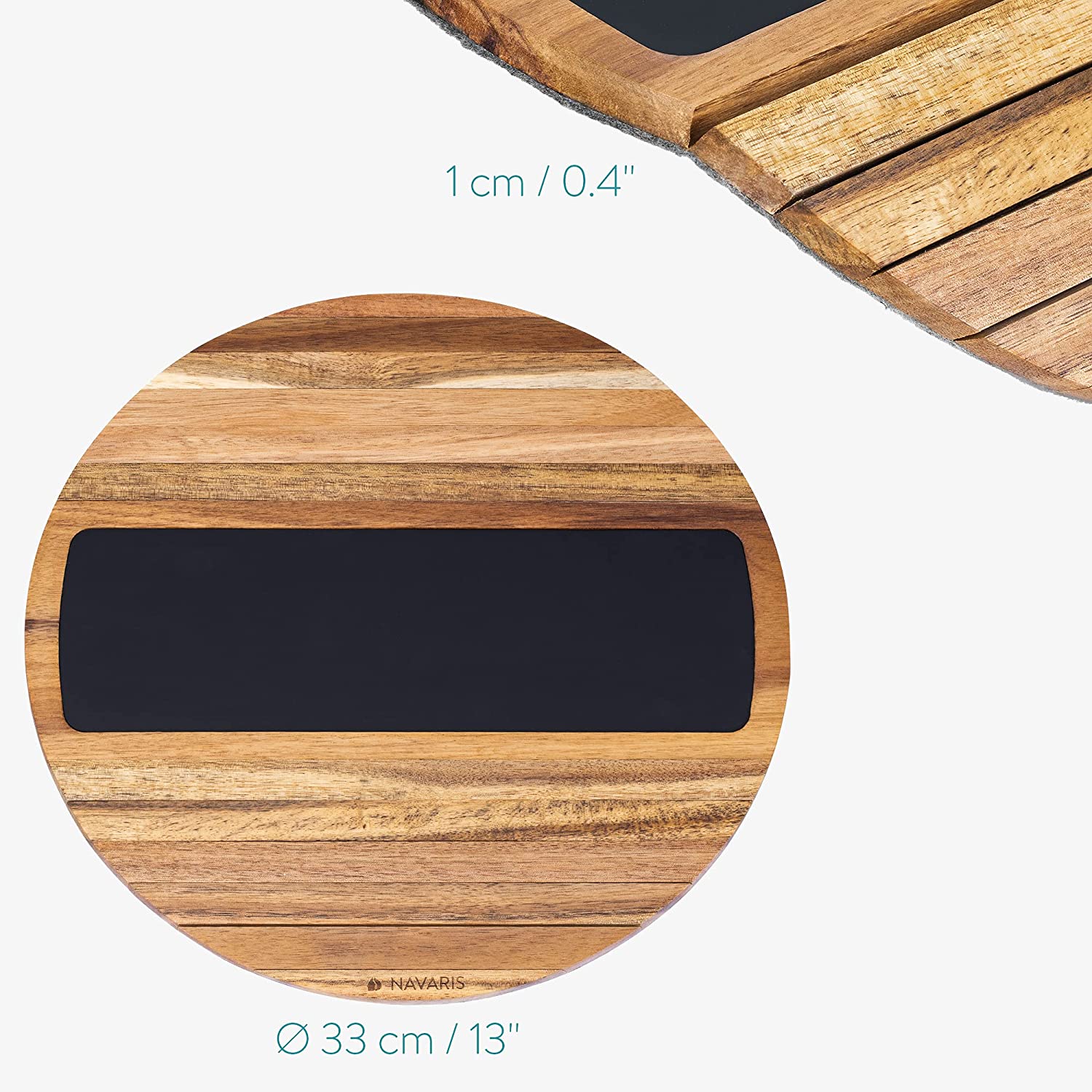 Navaris Ξύλινος Αντιολισθητικός Δίσκος Καναπέ από Ακακία - Υποβραχιόνιο - 53094.01