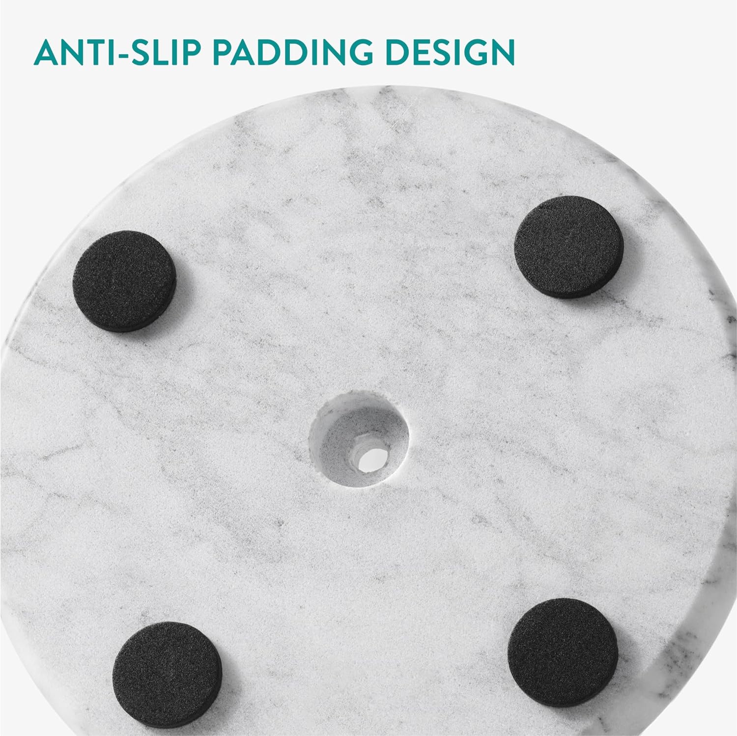 Navaris Βάση για Χαρτί Κουζίνας με Μαρμάρινη Βάση - Design Elegant - White / Bronze - 61942.01