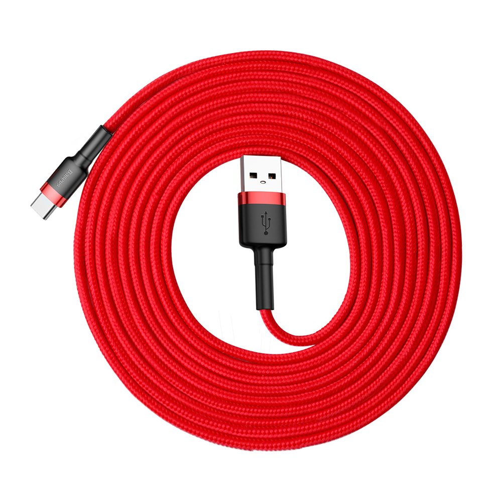 Baseus Cafule Cable Type-C 2A - Καλώδιο Δεδομένων και Φόρτισης Type-C 3M - Red - CATKLF-U09
