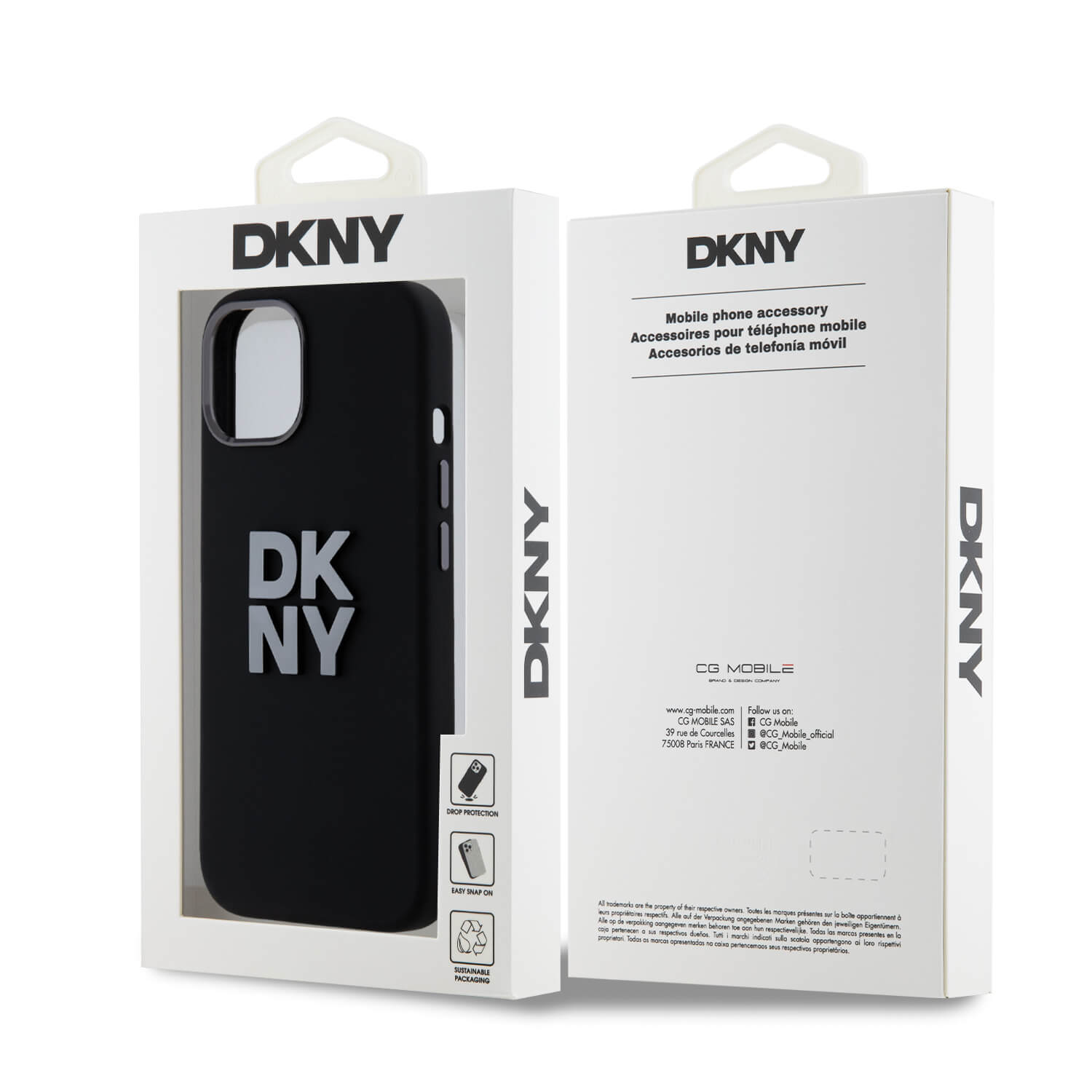 DKNY iPhone 15 / 14 / 13 - Liquid Silicone Metal Logo - Σκληρή Θήκη με Πλαίσιο Σιλικόνης - Black