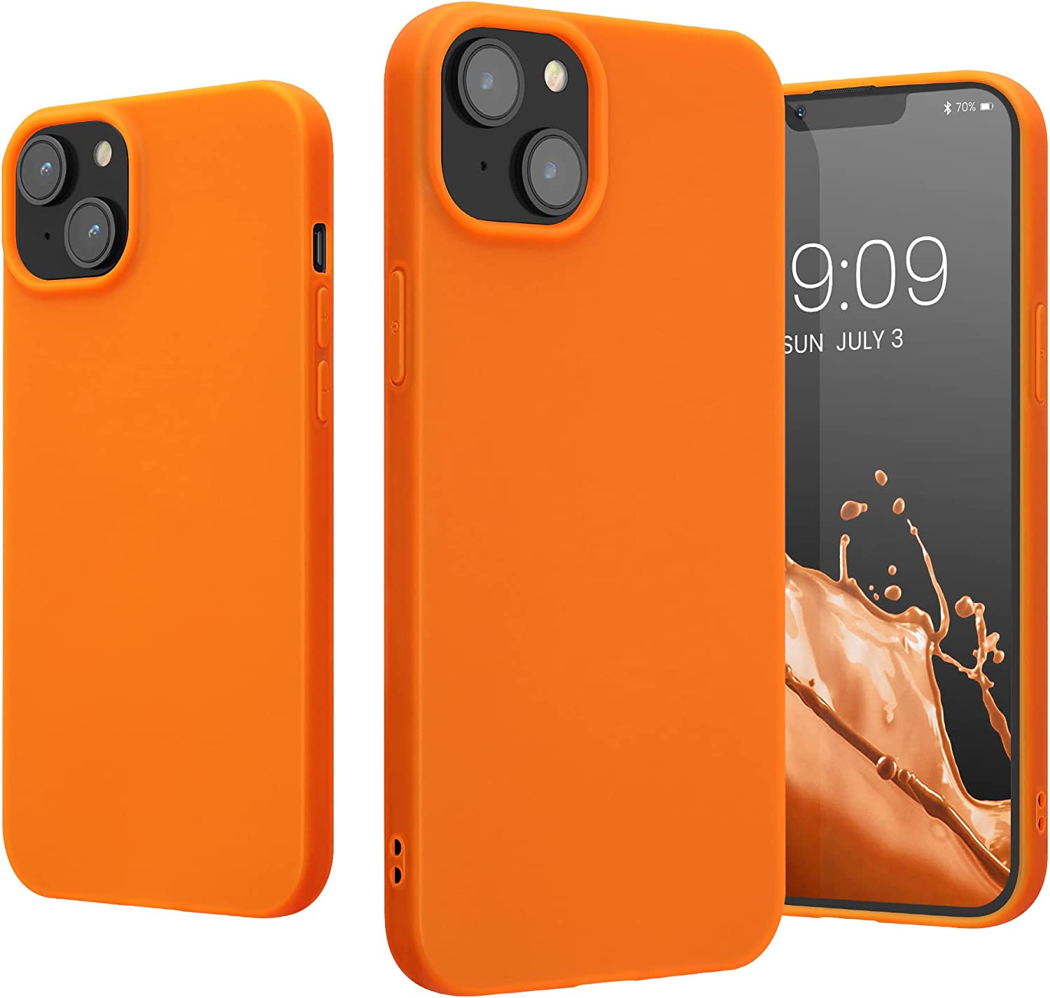KW iPhone 14 Plus Λεπτή Θήκη Σιλικόνης TPU - Neon Orange - 59076.69