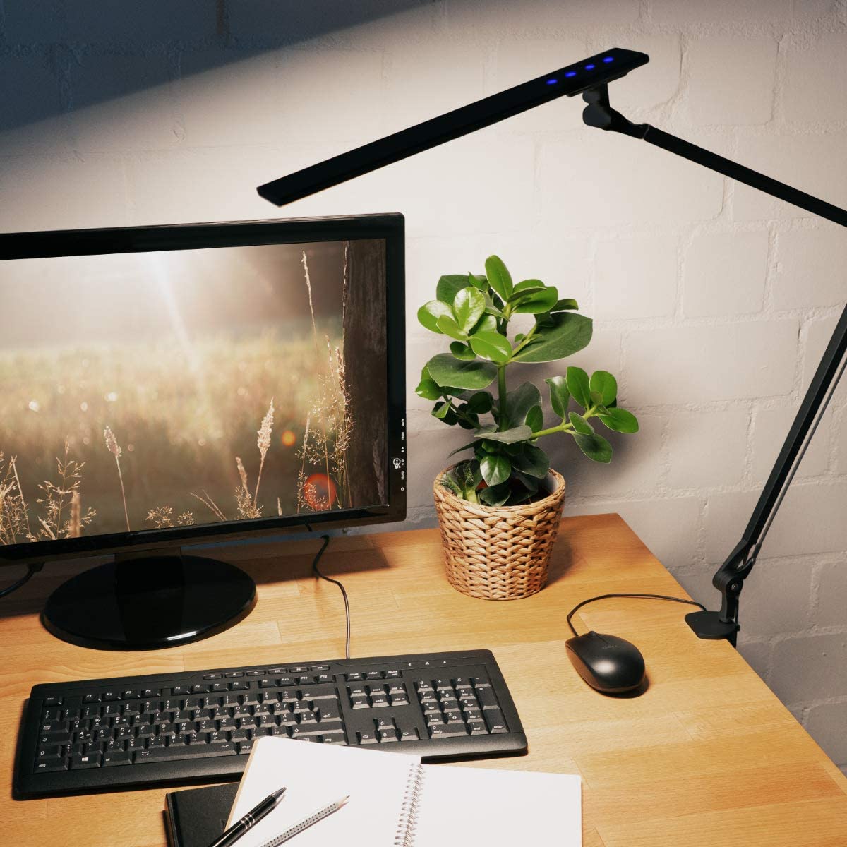 Navaris LED Desk Lamp Aluminium Clamp Lamp Επιτραπέζιο Φωτιστικό Αλουμινίου - Black - 45791.01