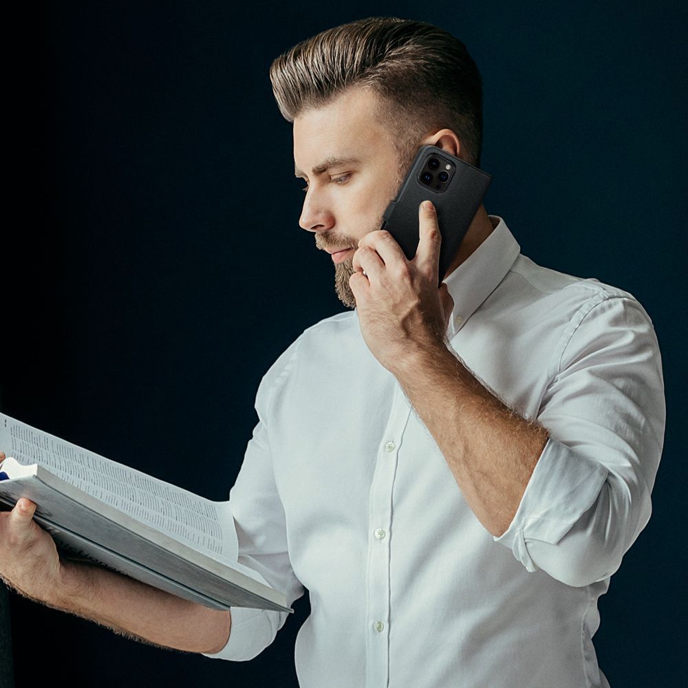 Tech - Protect iPhone 15 Pro Θήκη Πορτοφόλι Stand από Δερματίνη με Αποσπώμενη θήκη MagSafe - Black