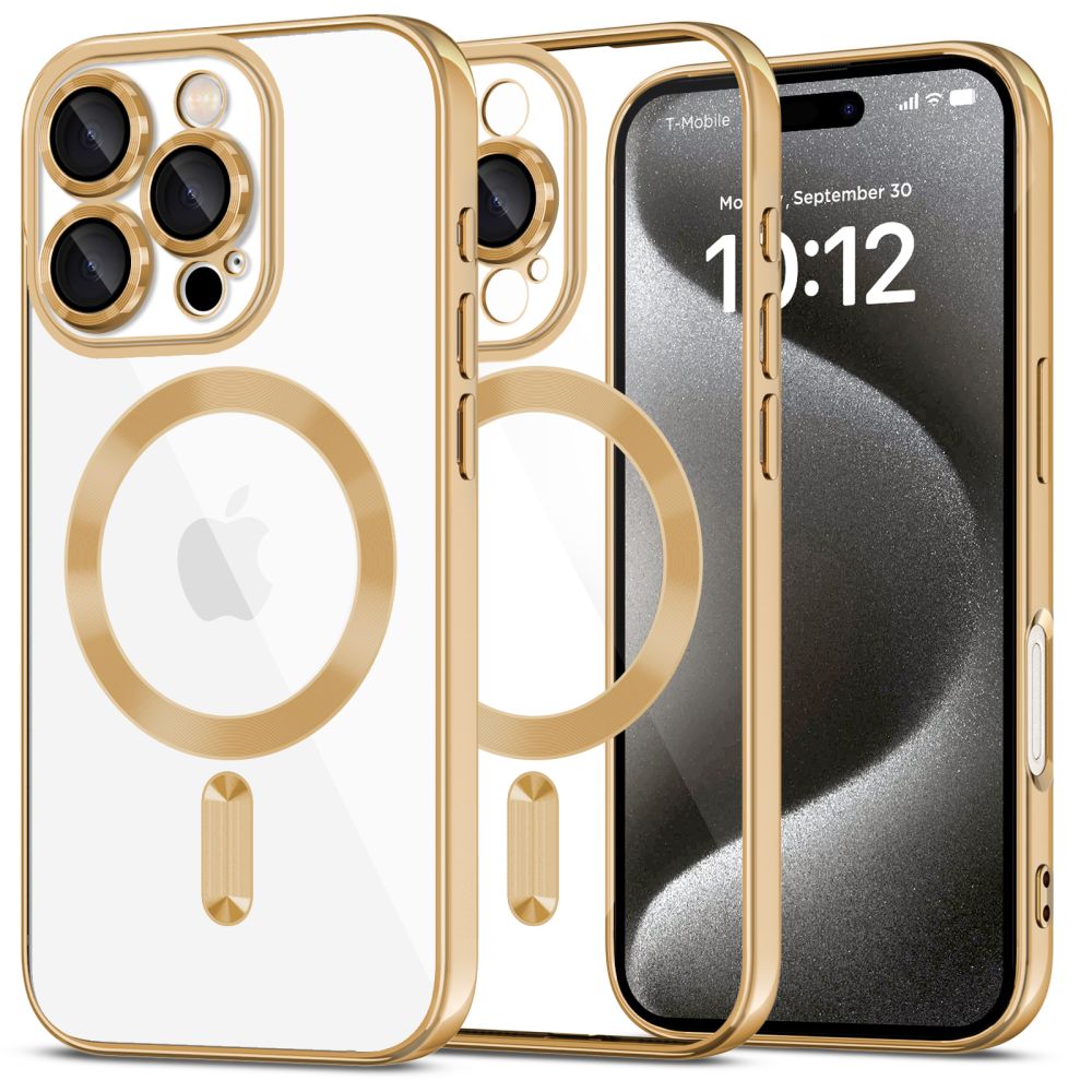 Tech-Protect iPhone 16 Pro MagFlex Θήκη Σιλικόνης TPU με MagSafe - Διάφανη / Shiny Gold