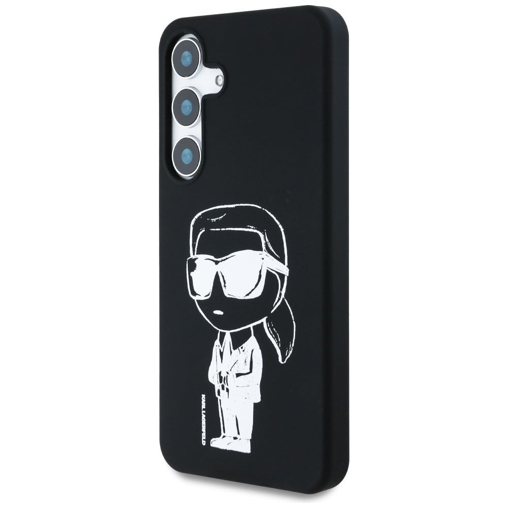 Karl Lagerfeld Samsung Galaxy S25 - Silicone Graffiti Ikonik Printed Logo - Σκληρή Θήκη Σιλικόνης με MagSafe - Black - KLHMS25SPNYKGRTK