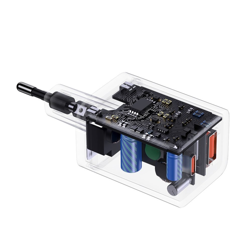 Baseus Super Si Pro Οικιακός Φορτιστής Γρήγορης Φόρτισης USB και Type-C QC 3.0 PD 3.0 30W - White - CCSUPP-E02