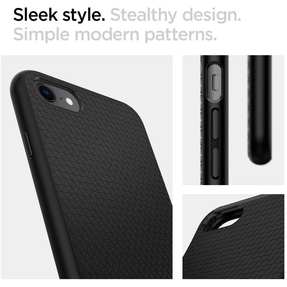 Spigen iPhone SE 2022 / SE 2020 / 7 / 8 Liquid Air Θήκη Σιλικόνης - Matte Black