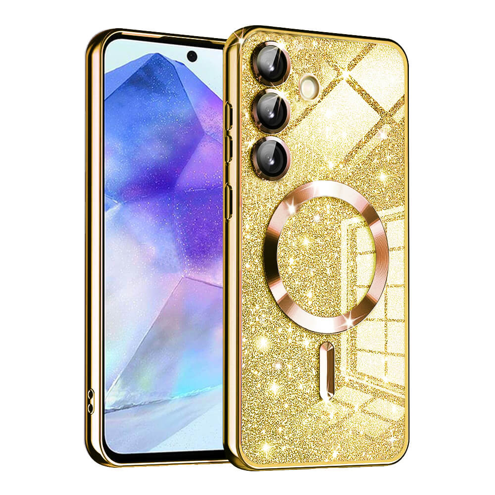 Techsuit Samsung Galaxy A55 5G - Luxury Glitter MagSafe - Θήκη Σιλικόνης - Gold