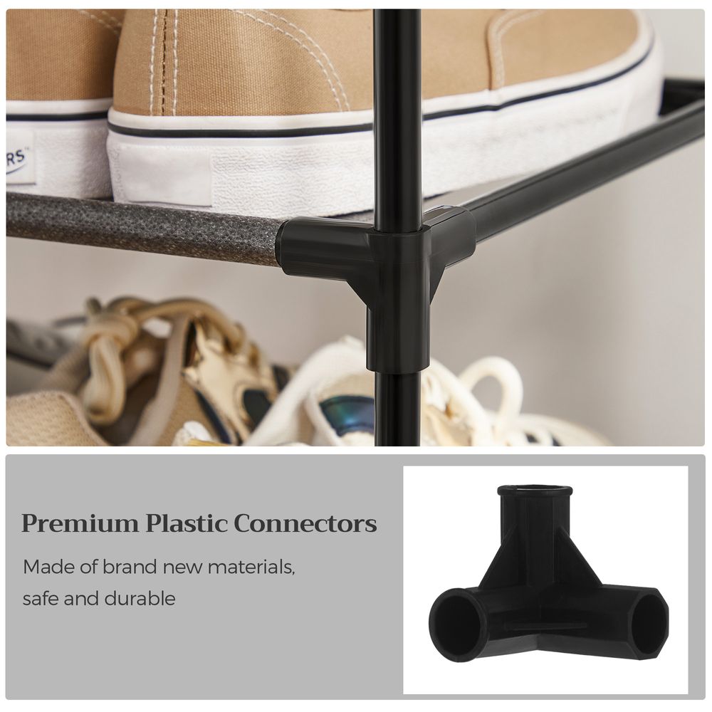 Songmics Μεταλλική Παπουτσοθήκη με 4 Ράφια - Black - LSR004B02