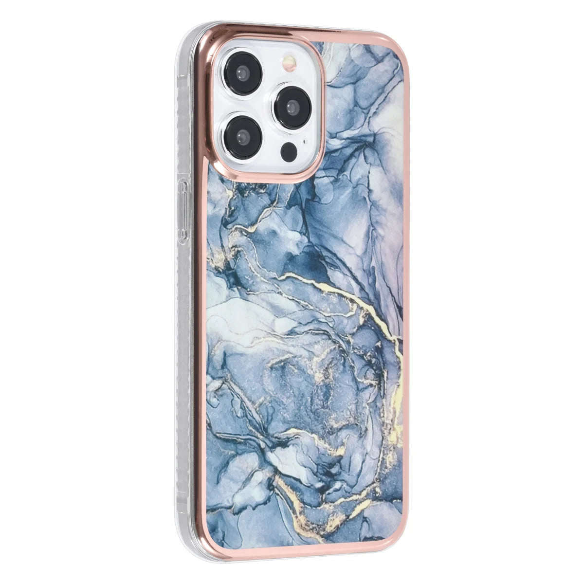 Tuniq iPhone 15 Pro Max - Σκληρή Θήκη με Πλαίσιο Σιλικόνης - Σχέδιο Μάρμαρο - Σκούρο Γκρί