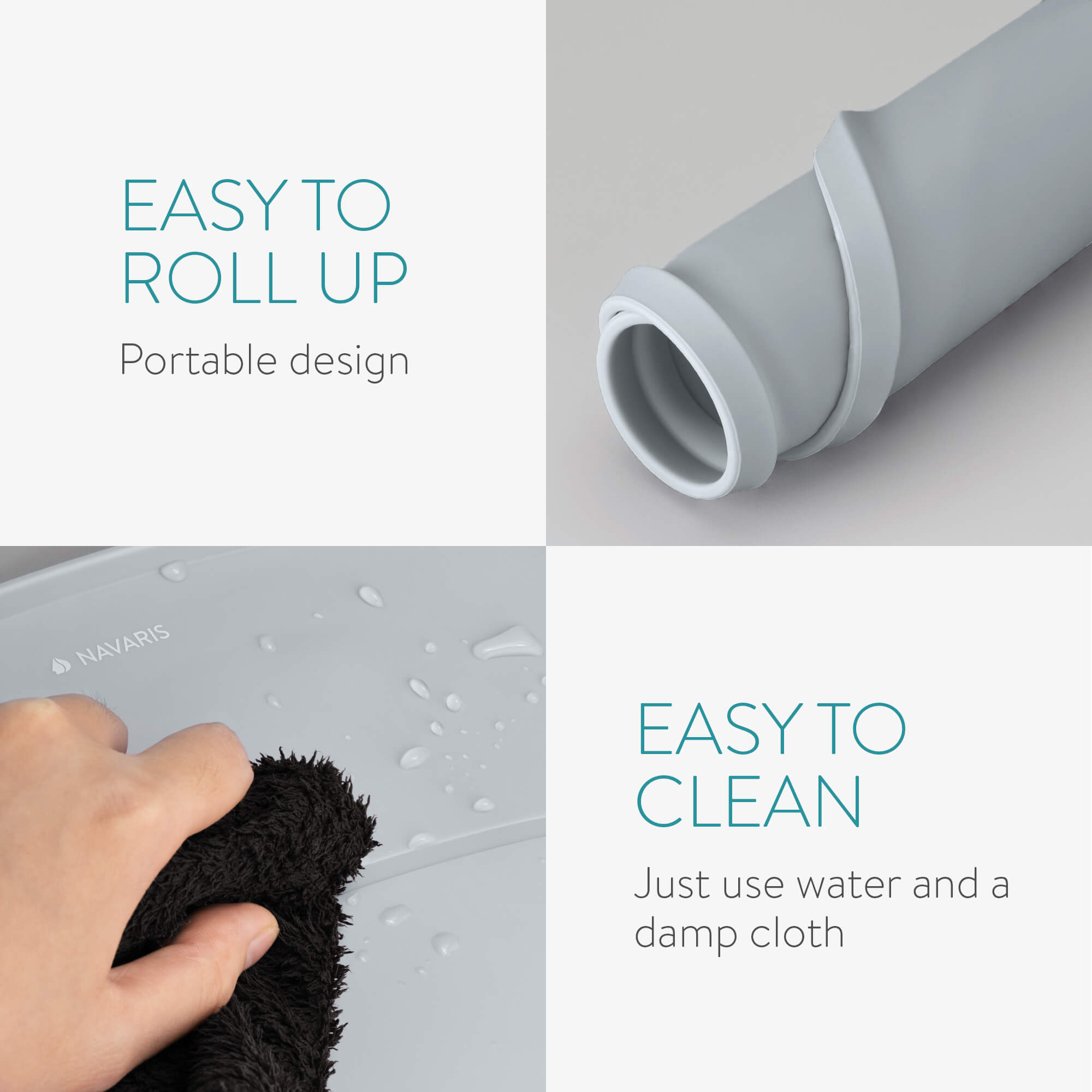 Navaris Χαλάκι Σιλικόνης για Μπολ Γάτας - Grey - 54830.22