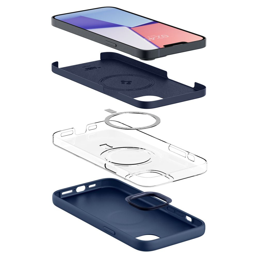 Spigen iPhone 14 Plus / iPhone 15 Plus Silicone Fit Mag Θήκη Σιλικόνης με MagSafe - Navy Blue - ACS04921