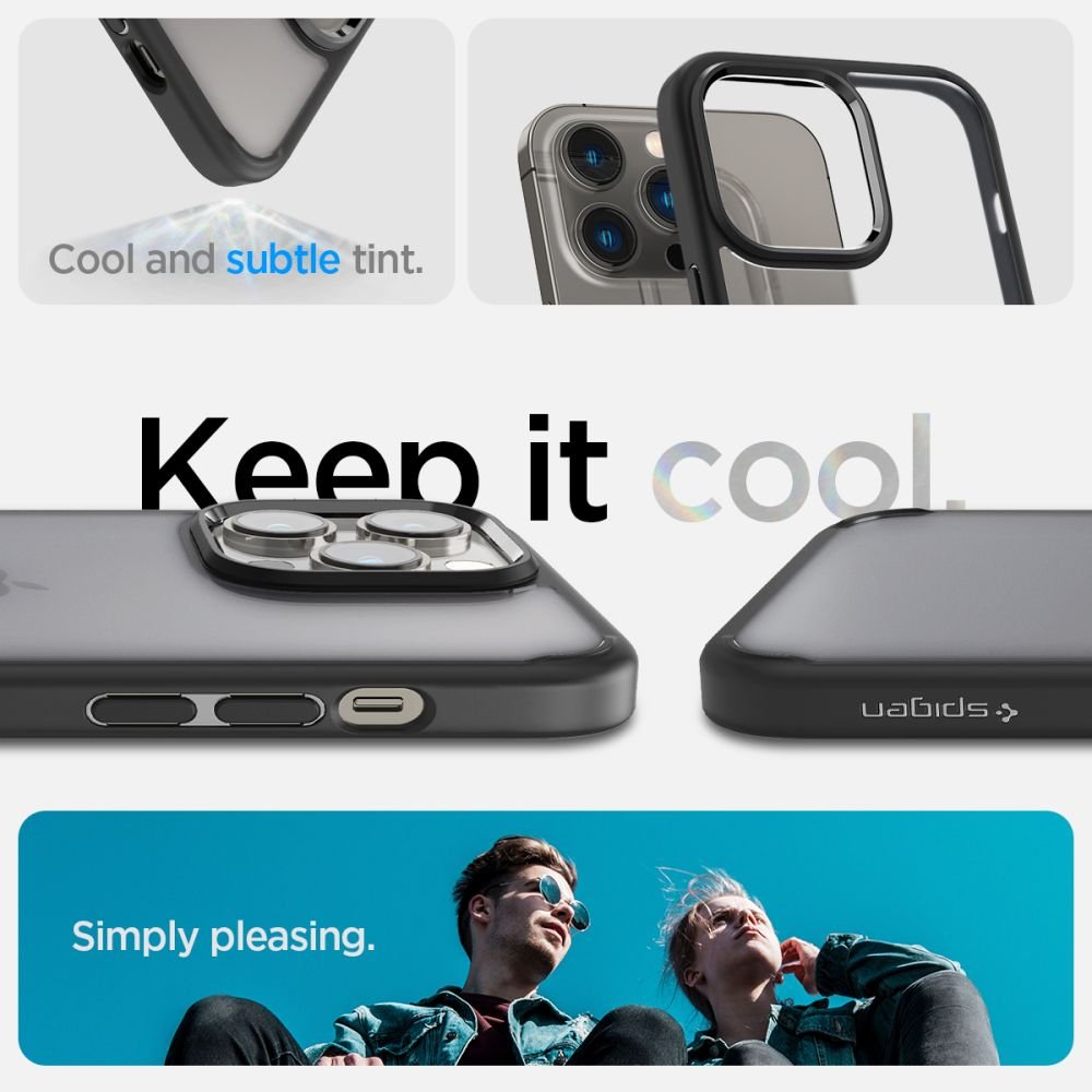 Spigen iPhone 14 Pro Ultra Hybrid Σκληρή Θήκη με Πλαίσιο Σιλικόνης - Frost Black